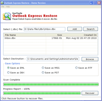 Click to view Open Outlook Express Tool 3.3 screenshot